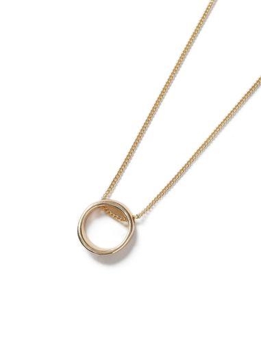 Topman Mens Metallic Gold Circle Pendant Necklace