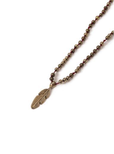 Topman Mens Red Beaded Feather Necklace*