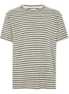 Topman Mens Ltd Khaki Stripe Short Sleeve Towelling T-shirt