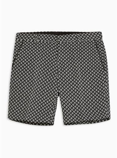 Topman Mens Multi Black And White Jacquard Formal Shorts