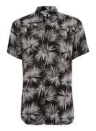 Topman Mens Black And White Floral Shirt
