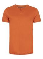 Topman Mens Orange Grandad Collar Muscle Fit T-shirt