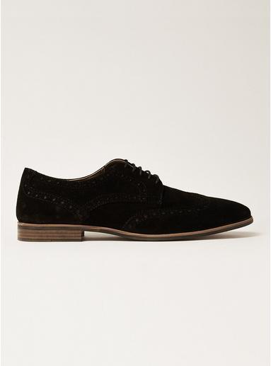 Topman Mens Black Suede Atlas Brogues