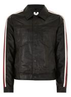 Topman Mens Black Side Stripe Faux Leather Jacket