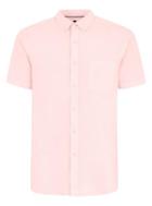 Topman Mens Pink Oxford Short Sleeve Shirt