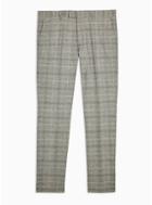 Topman Mens Grey Gray Check Skinny Fit Suit Pant