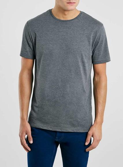 Topman Mens Grey Granite Slim Fit Marl Crew Neck T-shirt