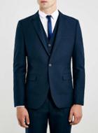 Topman Mens Blue Navy Skinny Fit Suit Jacket
