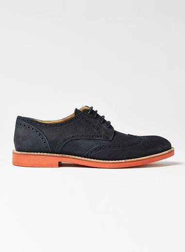 Topman Mens Navy Nubuck Arch Brogues