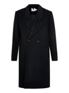 Topman Mens Navy Wool Rich Double Breasted Coat