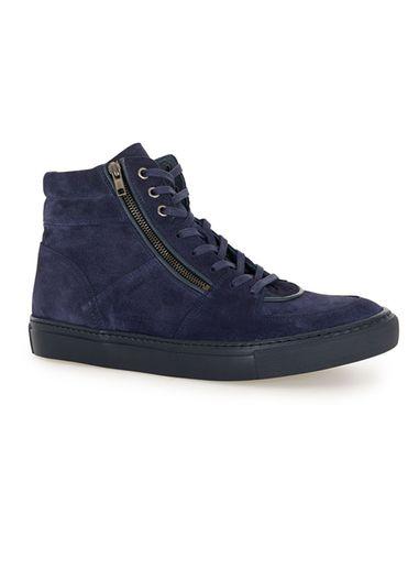 Topman Mens Blue Navy Suede Hi Tops