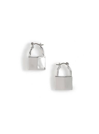 Topman Mens Silver Padlock Earrings*