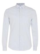 Topman Mens White Blue Geo Print Long Sleeve Shirt