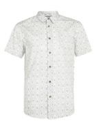 Topman Mens Grey Globe Black And Off White Geo Print Short Sleeve Shirt*