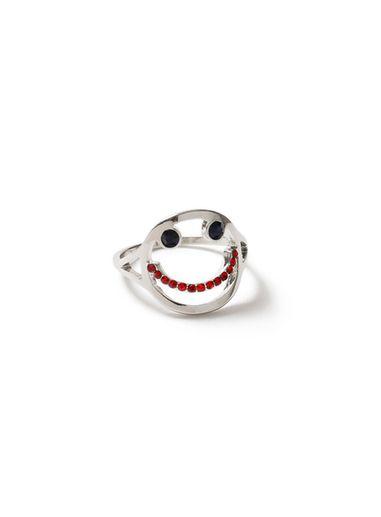 Topman Mens Silver Smiley Face Ring*