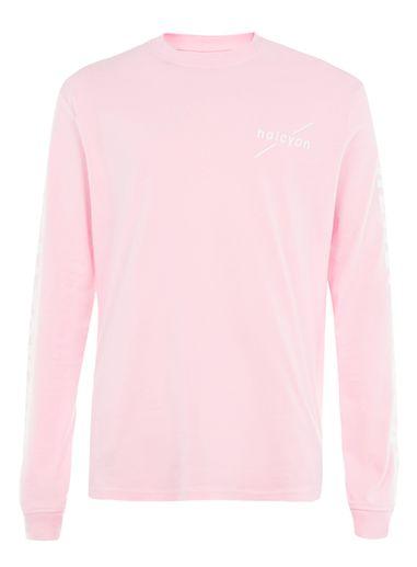 Topman Mens Pink Hlycn Print Long Sleeve T-shirt