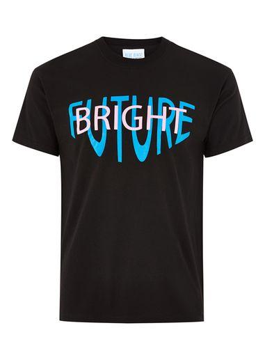 Topman Mens Blue Rinse Vintage's Black 'bright Future' T-shirt*