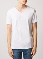 Topman Mens Light Grey Marl V-neck T-shirt