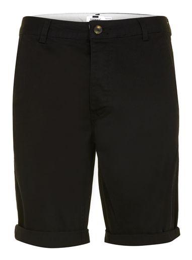 Topman Mens Black Long Length Chino Shorts