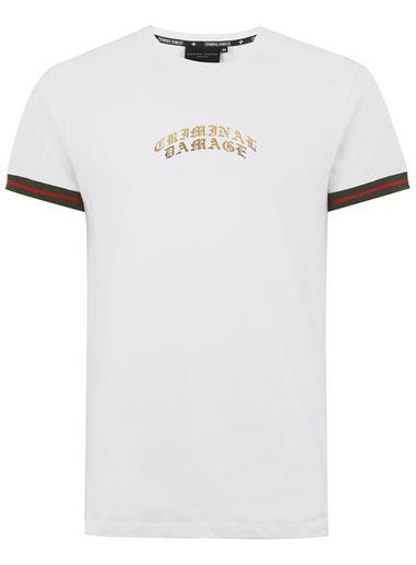 Topman Mens Criminal Damage White 'cucci' T-shirt