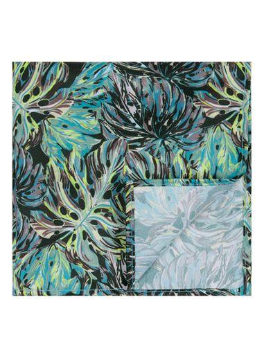 Topman Mens Multicoloured Leaves Pocket Square