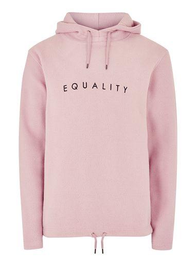 Topman Mens Pink 'equality' Fleece Hoodie