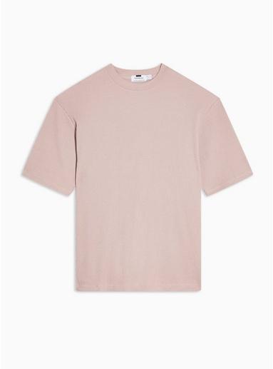 Topman Mens Pink Waffle Textured Sweatshirt