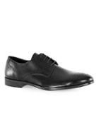 Topman Mens Black Leather Punched Toe Smart Shoes