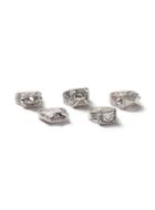 Topman Mens Silver Look Chunky Engraved Rings 5 Pack*