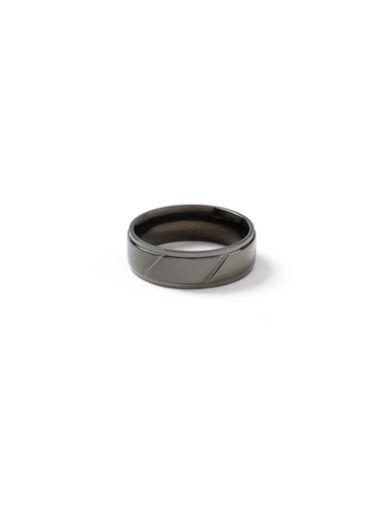 Topman Mens Black Ridged Ring*