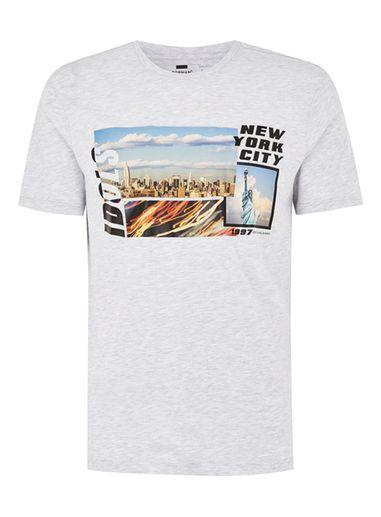 Topman Mens Grey 'nyc Idols' T-shirt