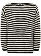 Topman Mens Black White Stripe Fisherman Sweater