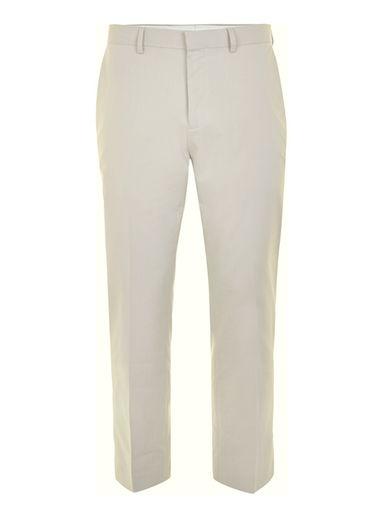 Topman Mens Brown Stone Chambray Skinny Fit Cropped Pants