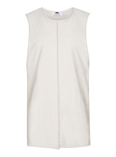 Topman Mens Brown Stone Slub Seamed Vest