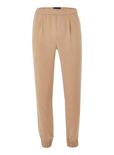 Topman Mens Brown Lux Camel Wide Leg Pants