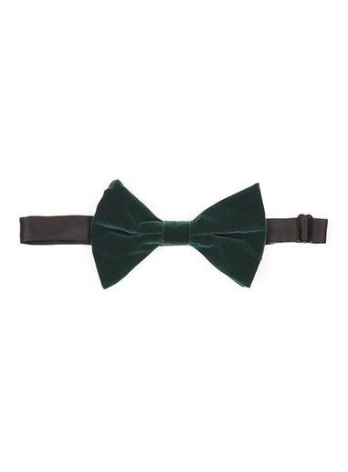 Topman Mens Green Velvet Bow Tie