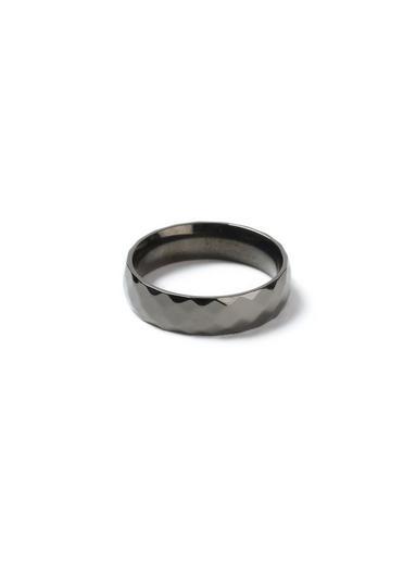 Topman Mens Grey Black Steel Ring*