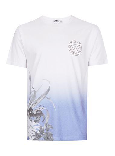 Topman Mens Purple Fade Ascend Print T-shirt