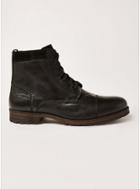 Topman Mens Black Leather Toby Lace Boots
