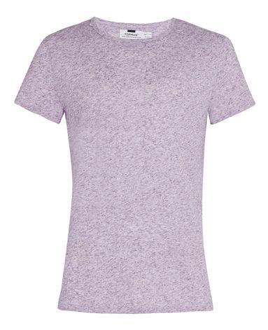 Topman Mens Red Plum Slim Fit Neppy Linen T-shirt