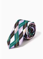 Topman Mens Multi Purple And Green Check Tie