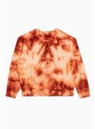 Topman Mens Brown Orange Tie Dye Towelling Sweatshirt