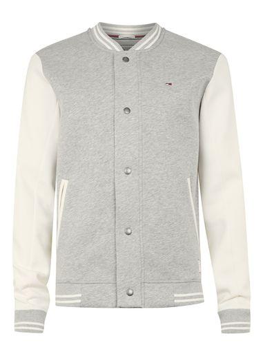 Topman Mens Hilfiger Denim Grey Baseball Jacket