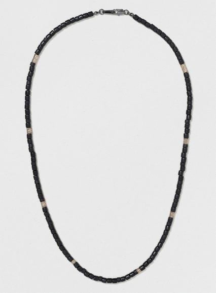 Topman Mens Black Beaded Necklace*