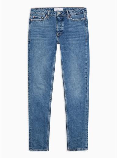Topman Mens Blue Considered Mid Wash Stretch Skinny Jeans