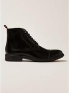 Topman Mens Black Leather Baron Lace Up Boots