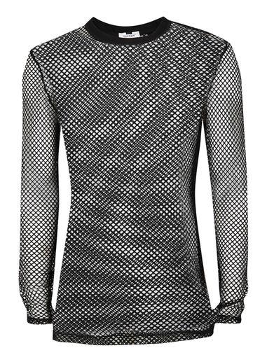 Topman Mens Aaa Black Mesh Long Sleeve T-shirt