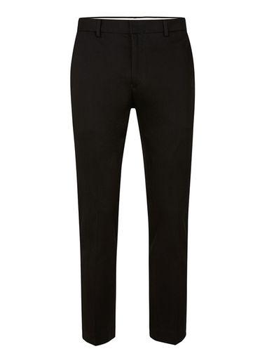 Topman Mens Black Twill Ultra Skinny Fit Cropped Dress Pants
