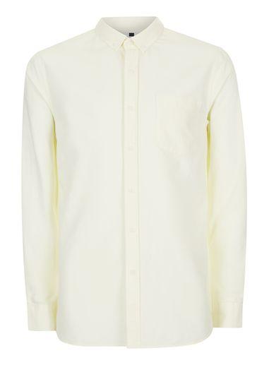 Topman Mens Yellow Button Down Oxford Shirt