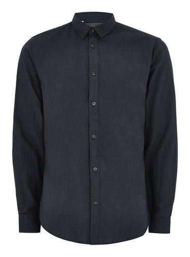 Topman Mens Selected Homme Navy Long Sleeve Shirt